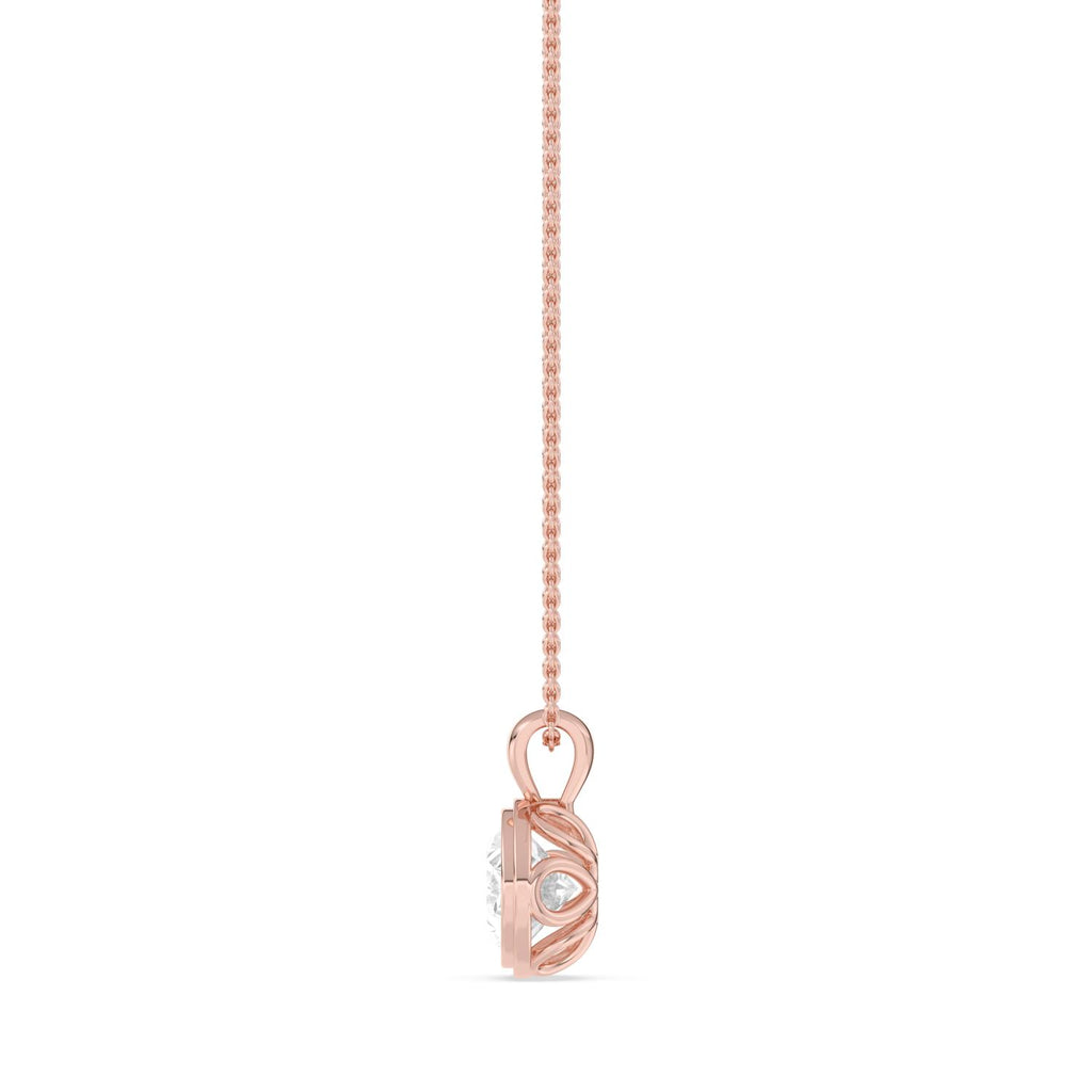 2.00ct Oval Lab Diamond Pendant in 10ct Gold - rose gold product image 5