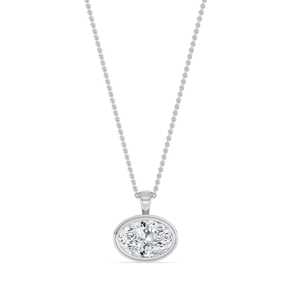 2.00ct Oval Lab Diamond Pendant in 10ct Gold - white gold product image 1
