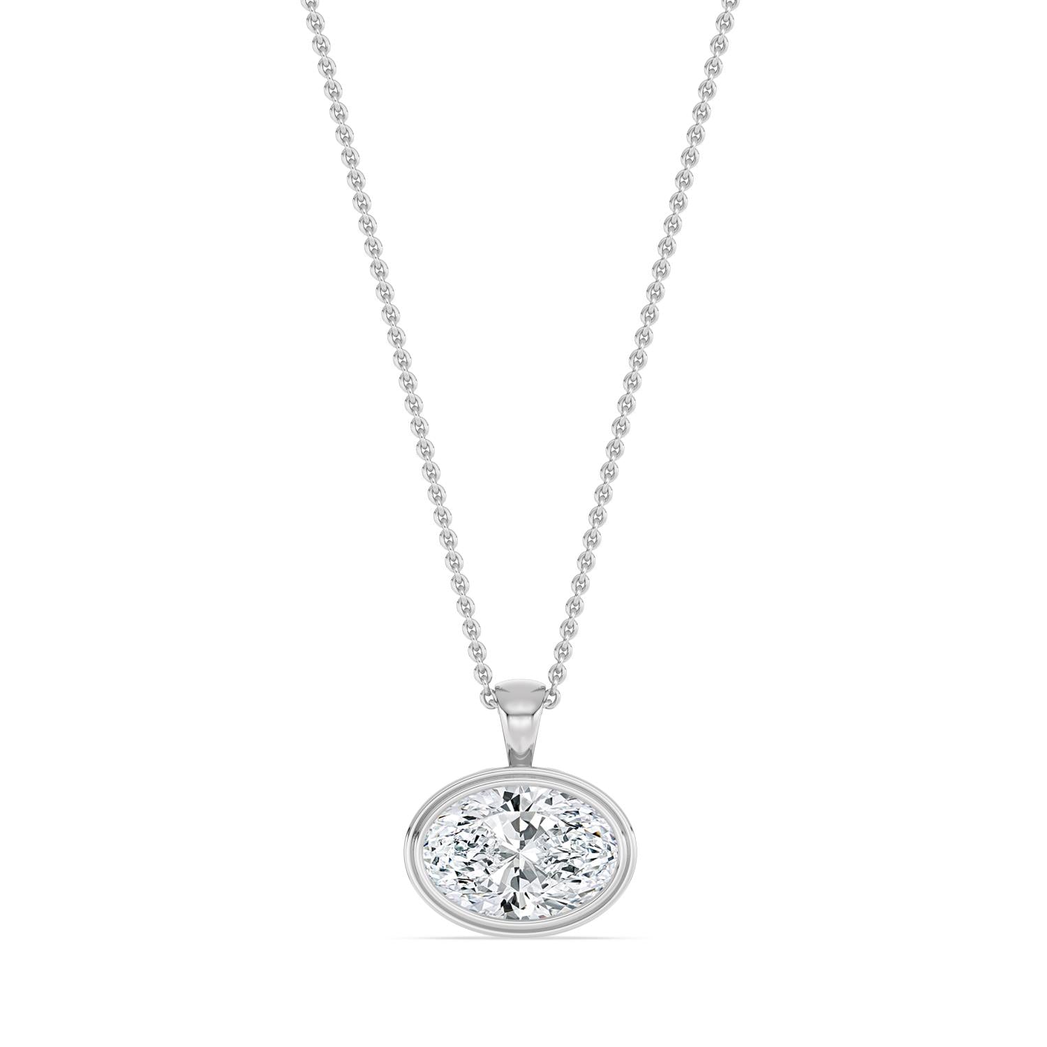 2.00ct Oval Lab Diamond Pendant in 10ct Gold - white gold product image 1