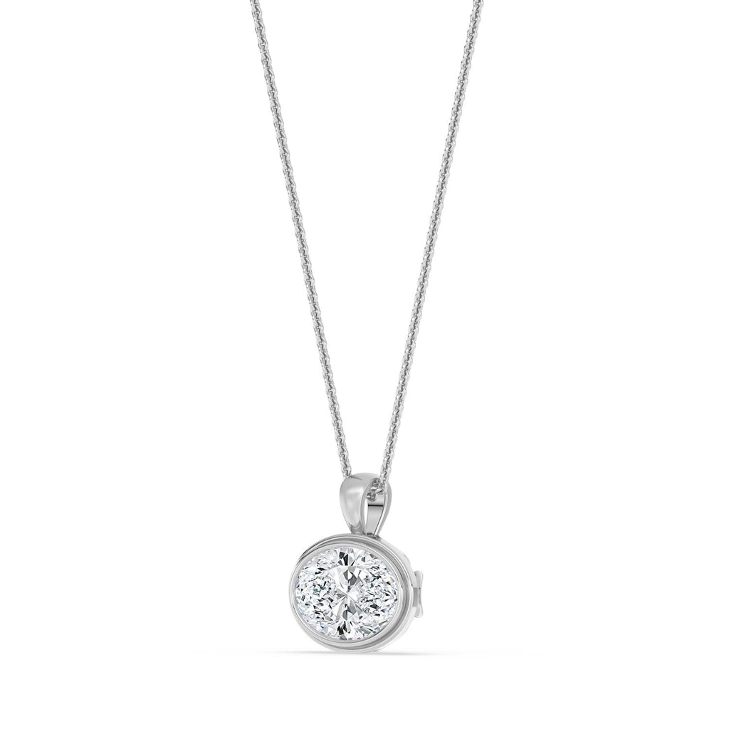 2.00ct Oval Lab Diamond Pendant in 10ct Gold - white gold product image 4