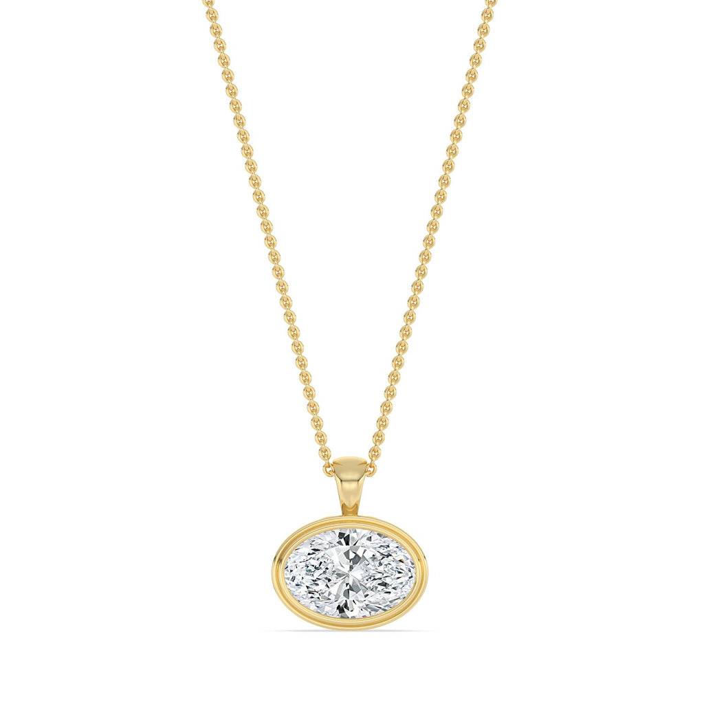 2.00ct Oval Lab Diamond Pendant in 10ct Yellow Gold - image 1