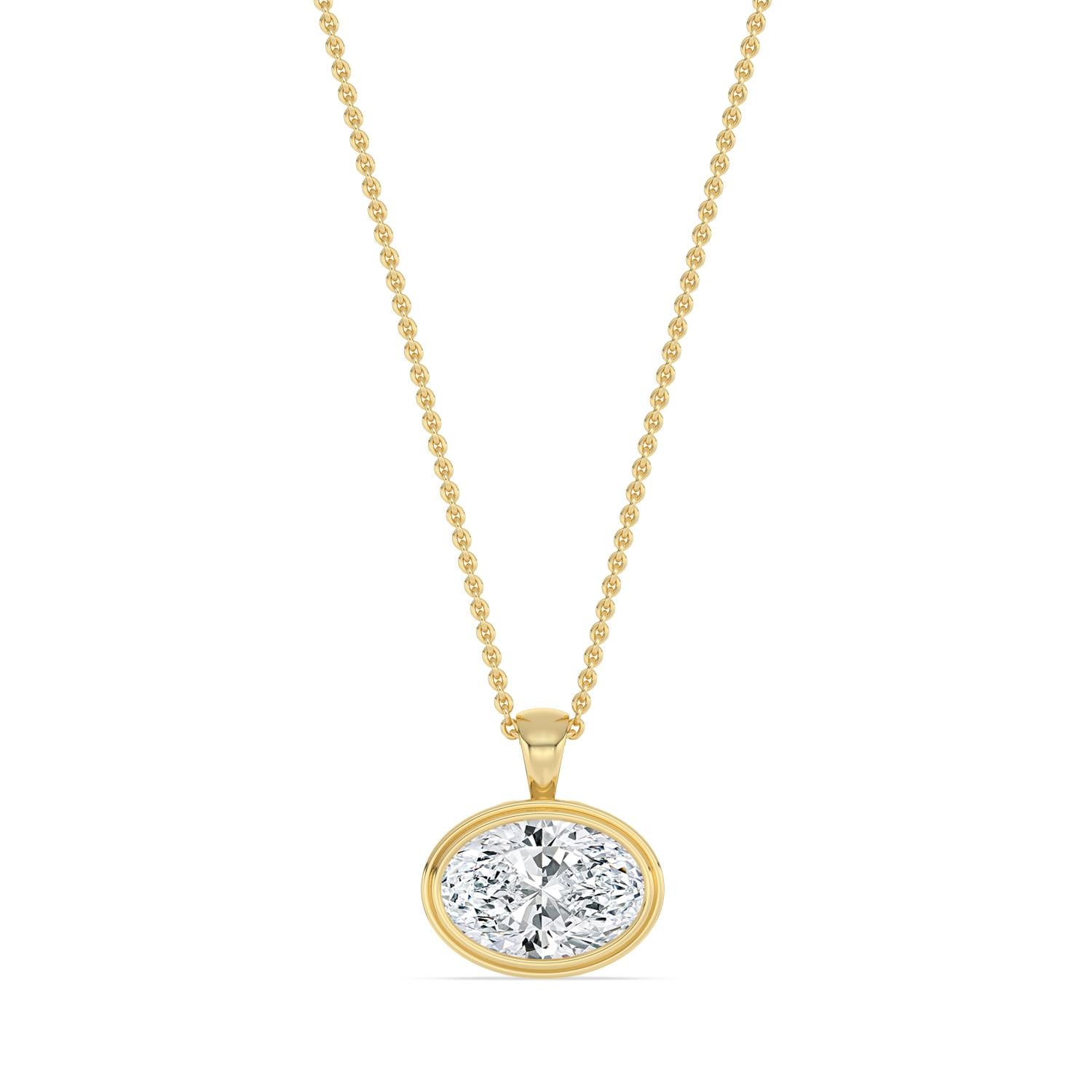 2.00ct Oval Lab Diamond Pendant in 10ct Yellow Gold - image 1