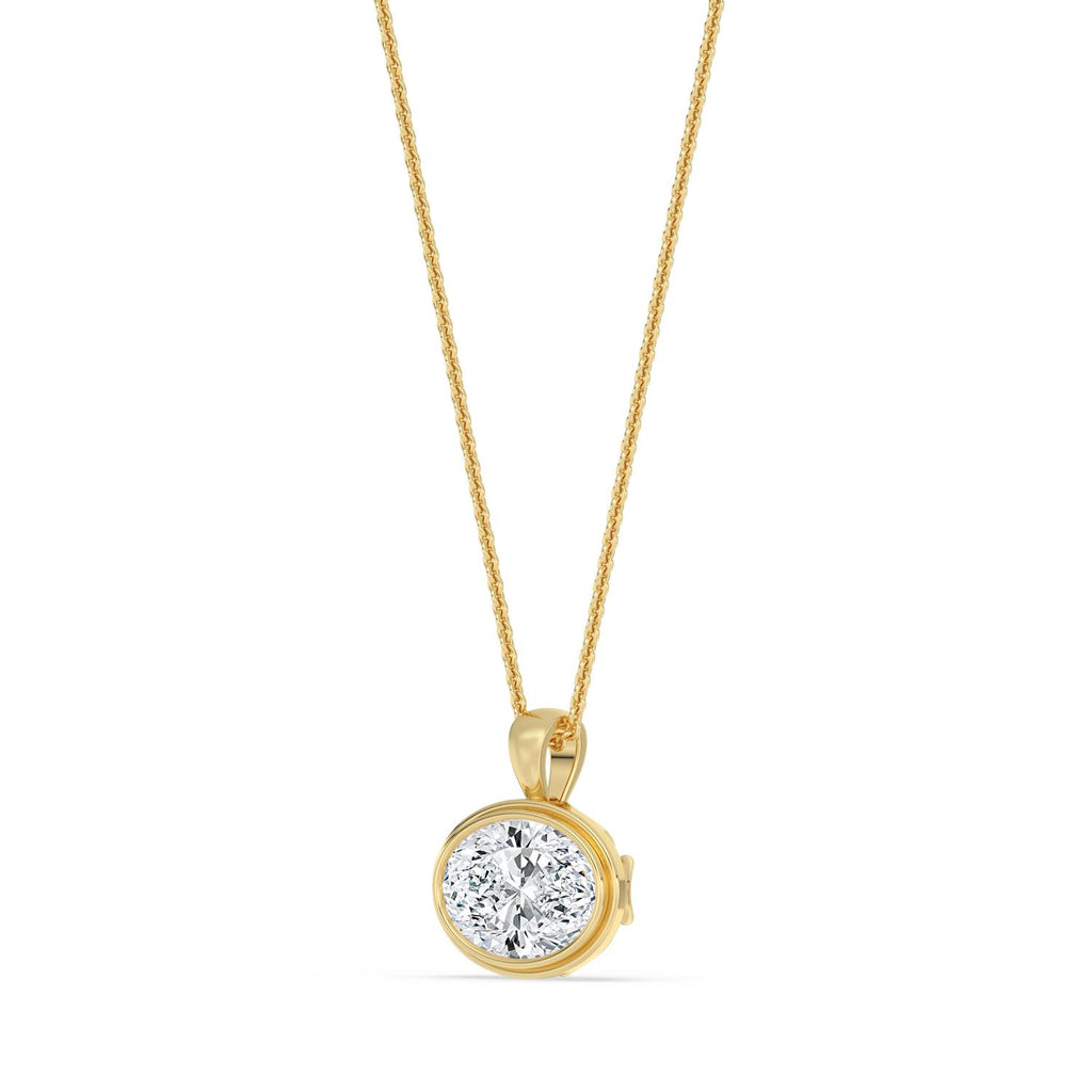 2.00ct Oval Lab Diamond Pendant in 10ct Gold - yellow gold product image 4