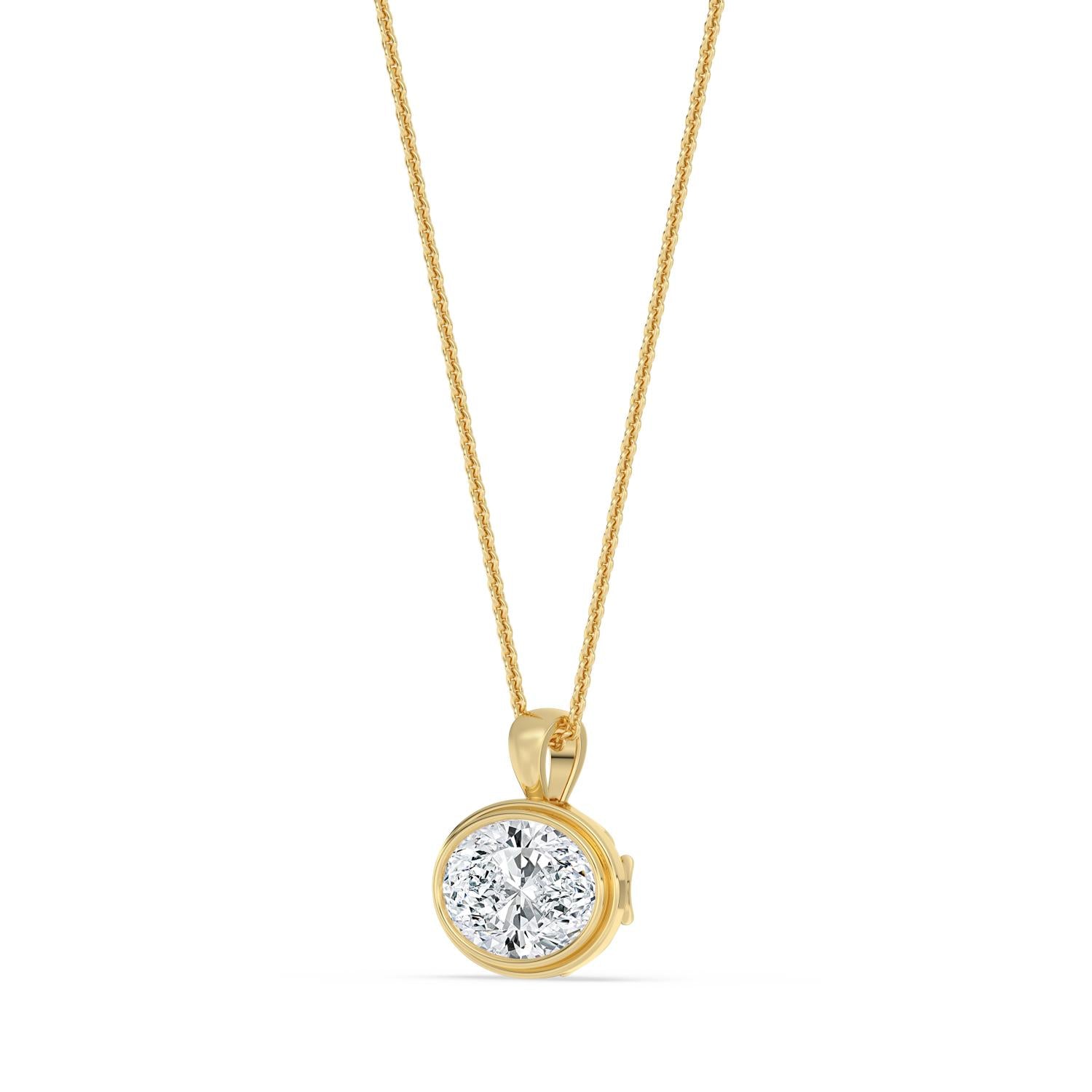 2.00ct Oval Lab Diamond Pendant in 10ct Gold - yellow gold product image 4