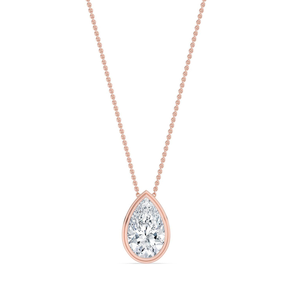 2.00ct Pear Lab Diamond Pendant - rose gold product image 1