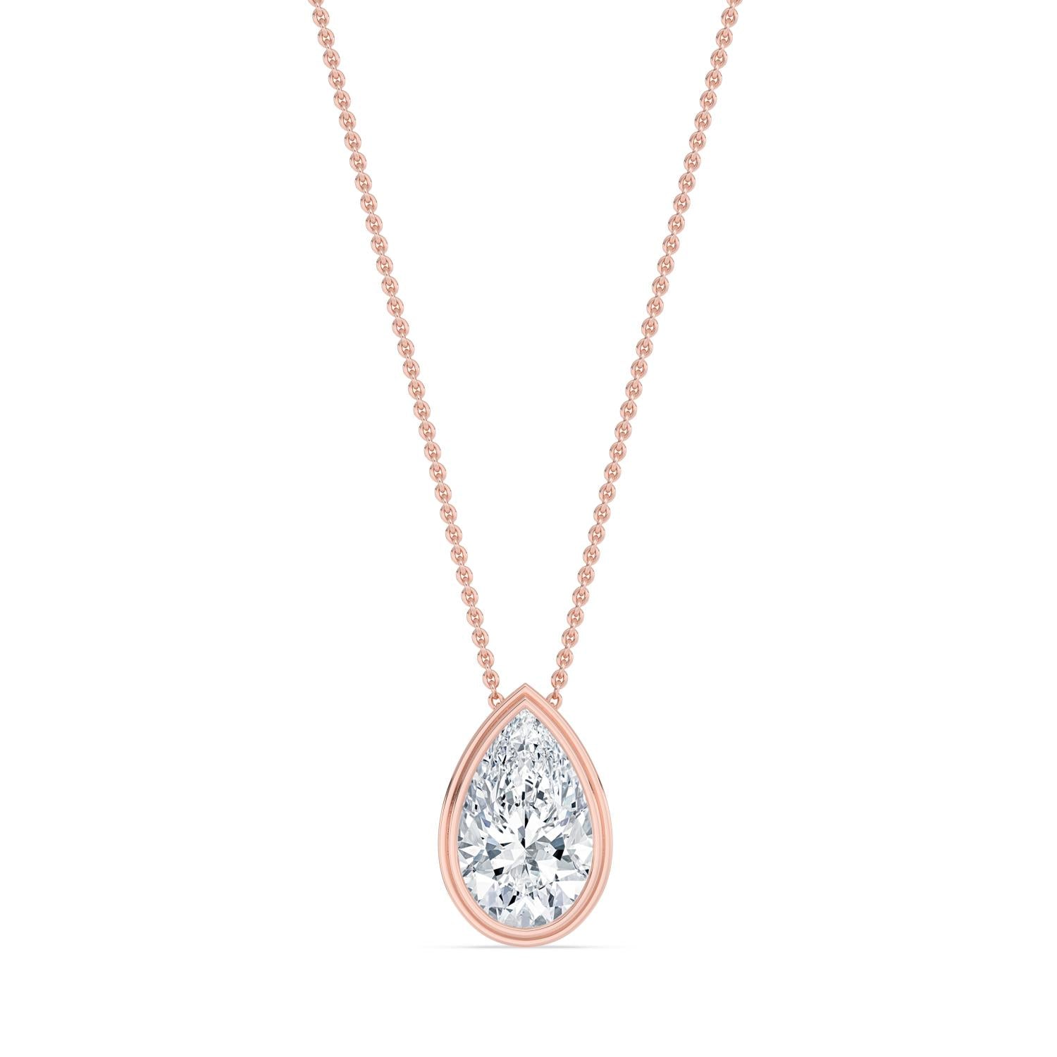 2.00ct Pear Lab Diamond Pendant - rose gold product image 1