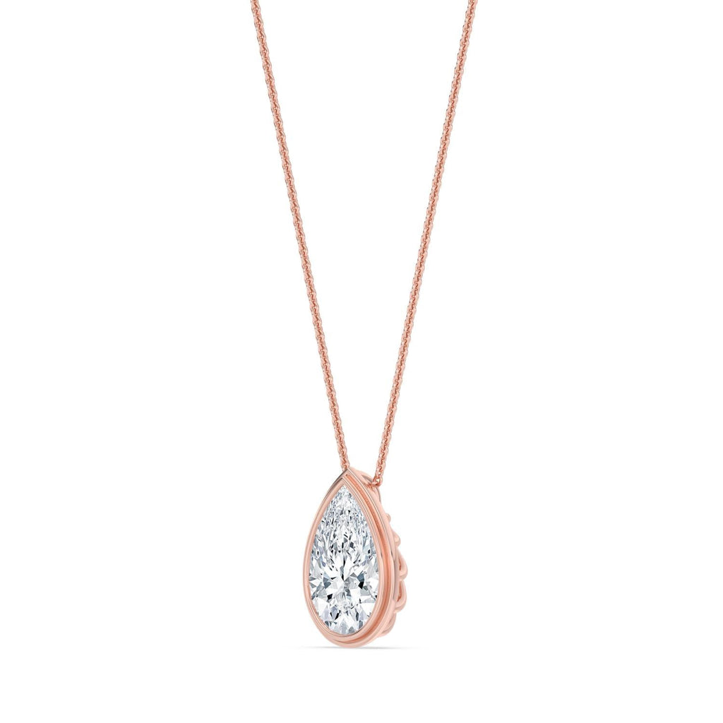 2.00ct Pear Lab Diamond Pendant - rose gold product image 4