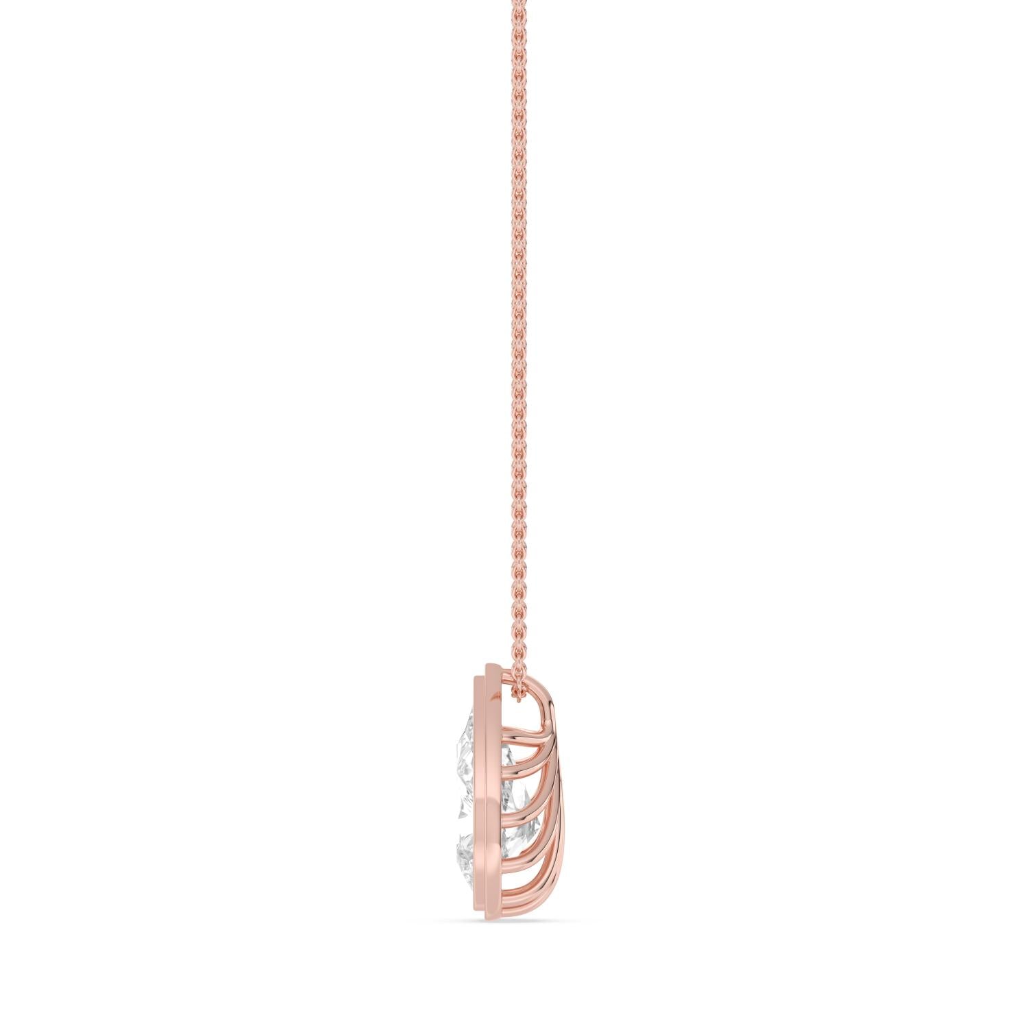 2.00ct Pear Lab Diamond Pendant - rose gold product image 5