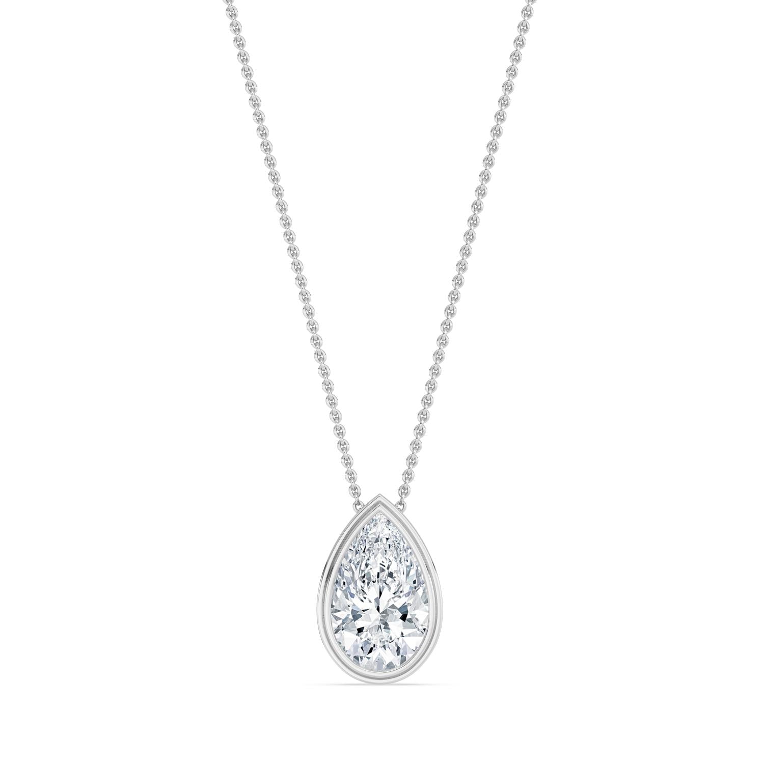 2.00ct Pear Lab Diamond Pendant - white gold product image 1