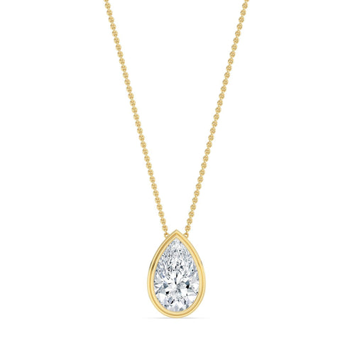 2.00ct Pear Lab Diamond Pendant in Yellow Gold - product image 1