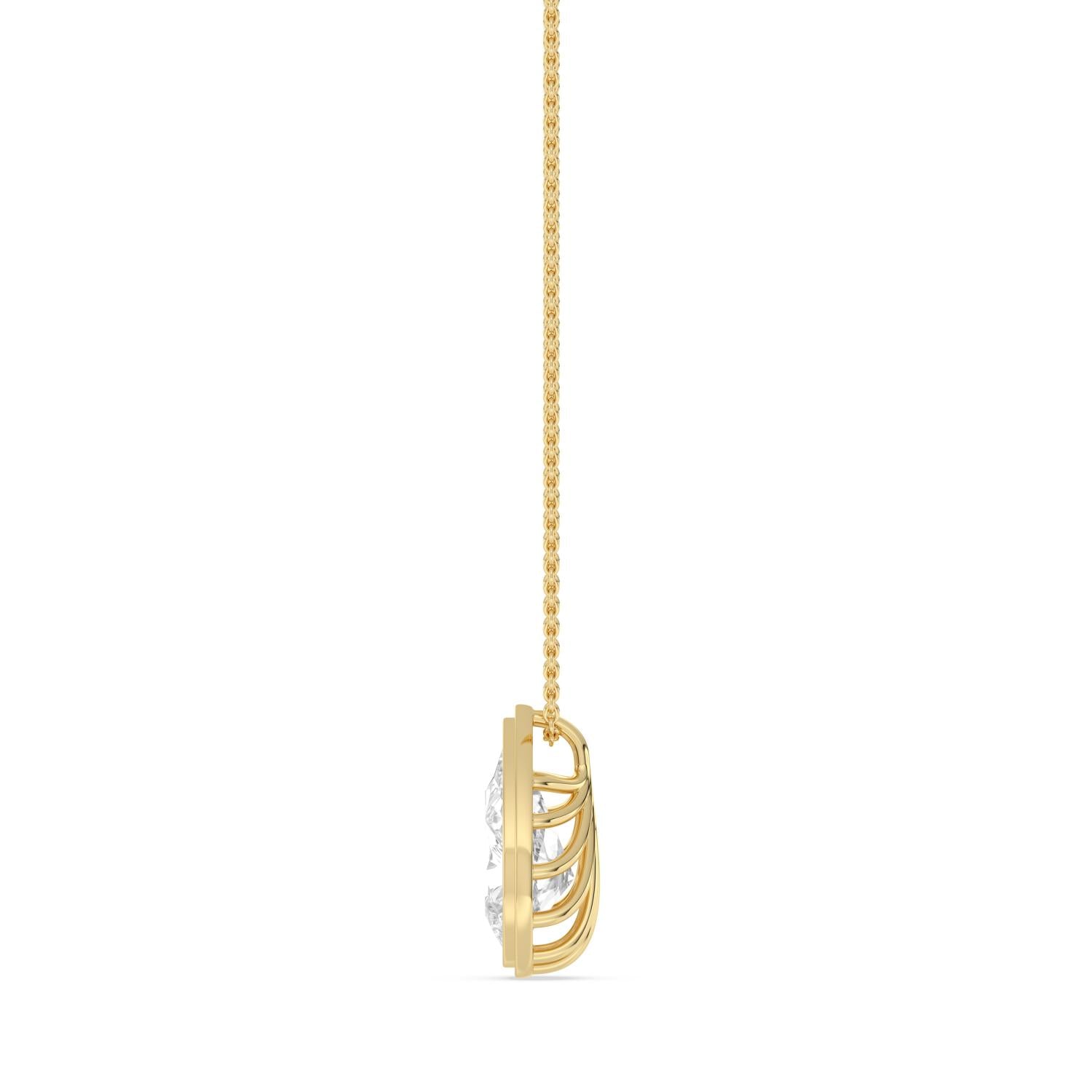 2.00ct Pear Lab Diamond Pendant - yellow gold product image 5