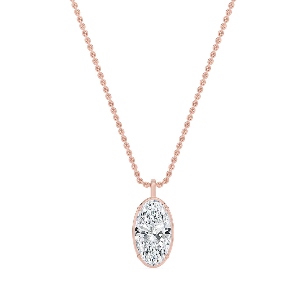2.00ct Marquise Lab Diamond Pendant in 9ct Gold - rose gold product image 1