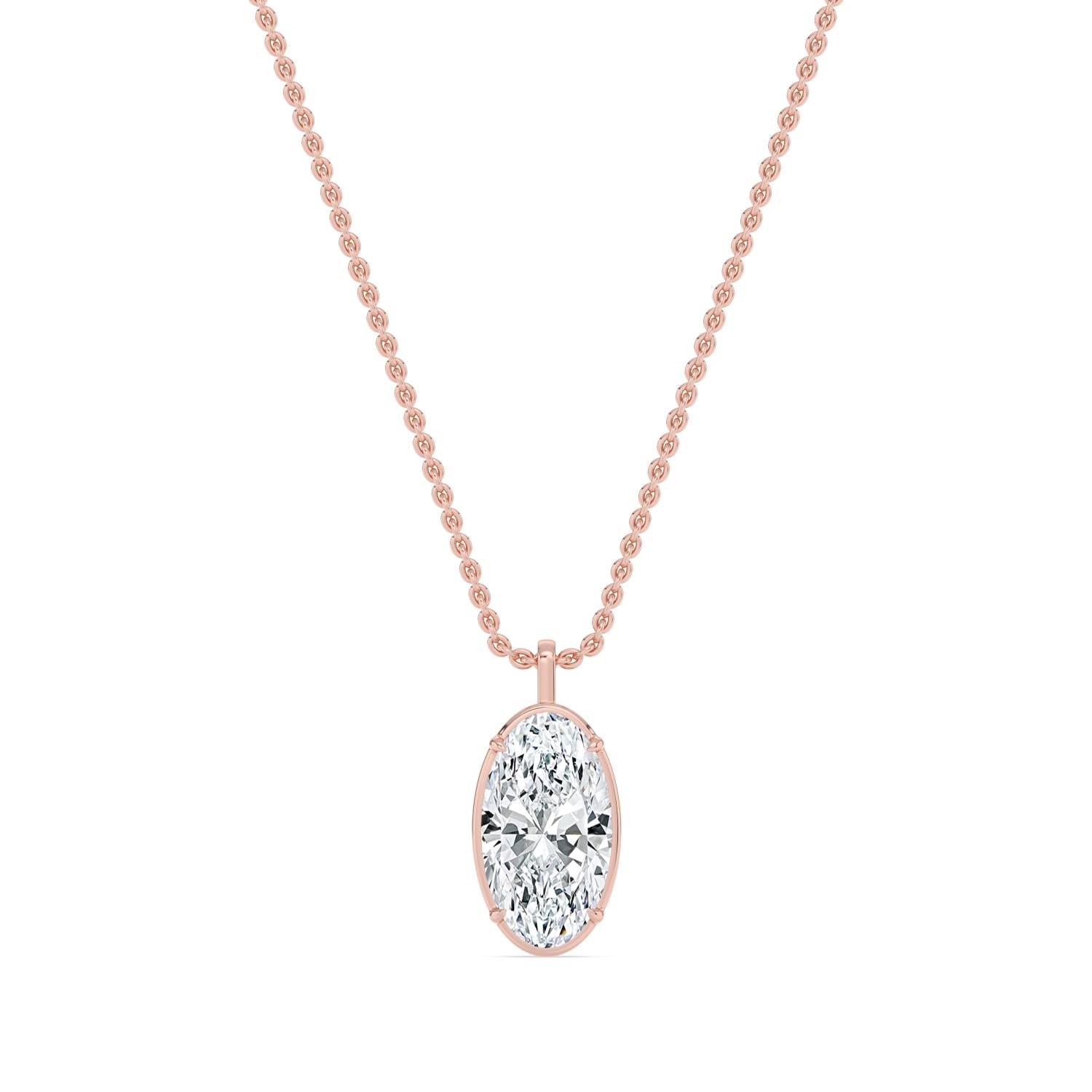 2.00ct Marquise Lab Diamond Pendant in 9ct Gold - rose gold product image 1