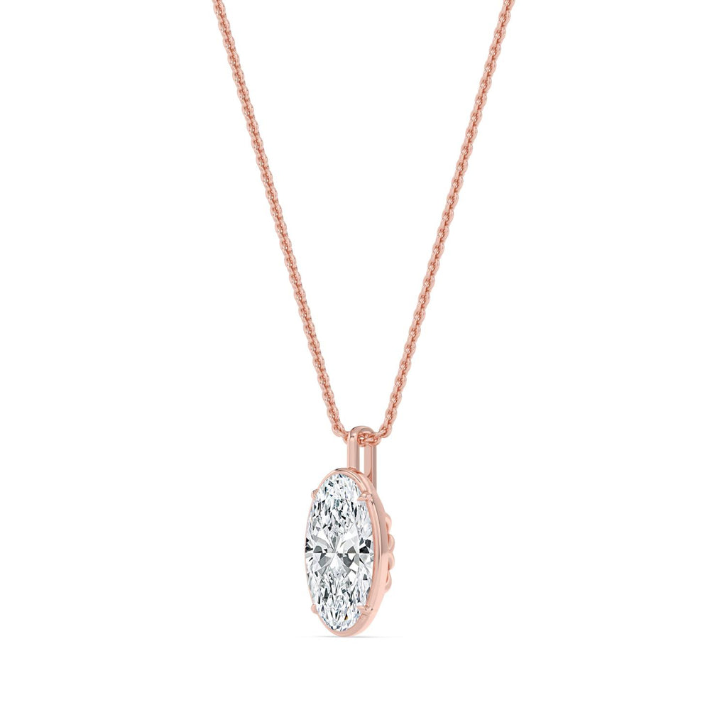 2.00ct Marquise Lab Diamond Pendant in 9ct Gold - rose gold product image 4