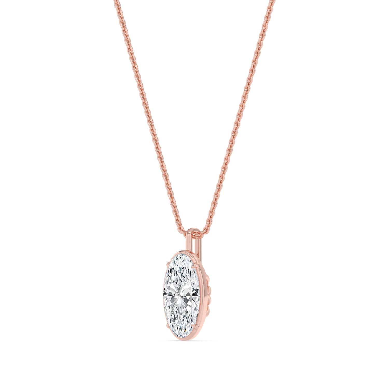 2.00ct Marquise Lab Diamond Pendant in 9ct Gold - rose gold product image 4