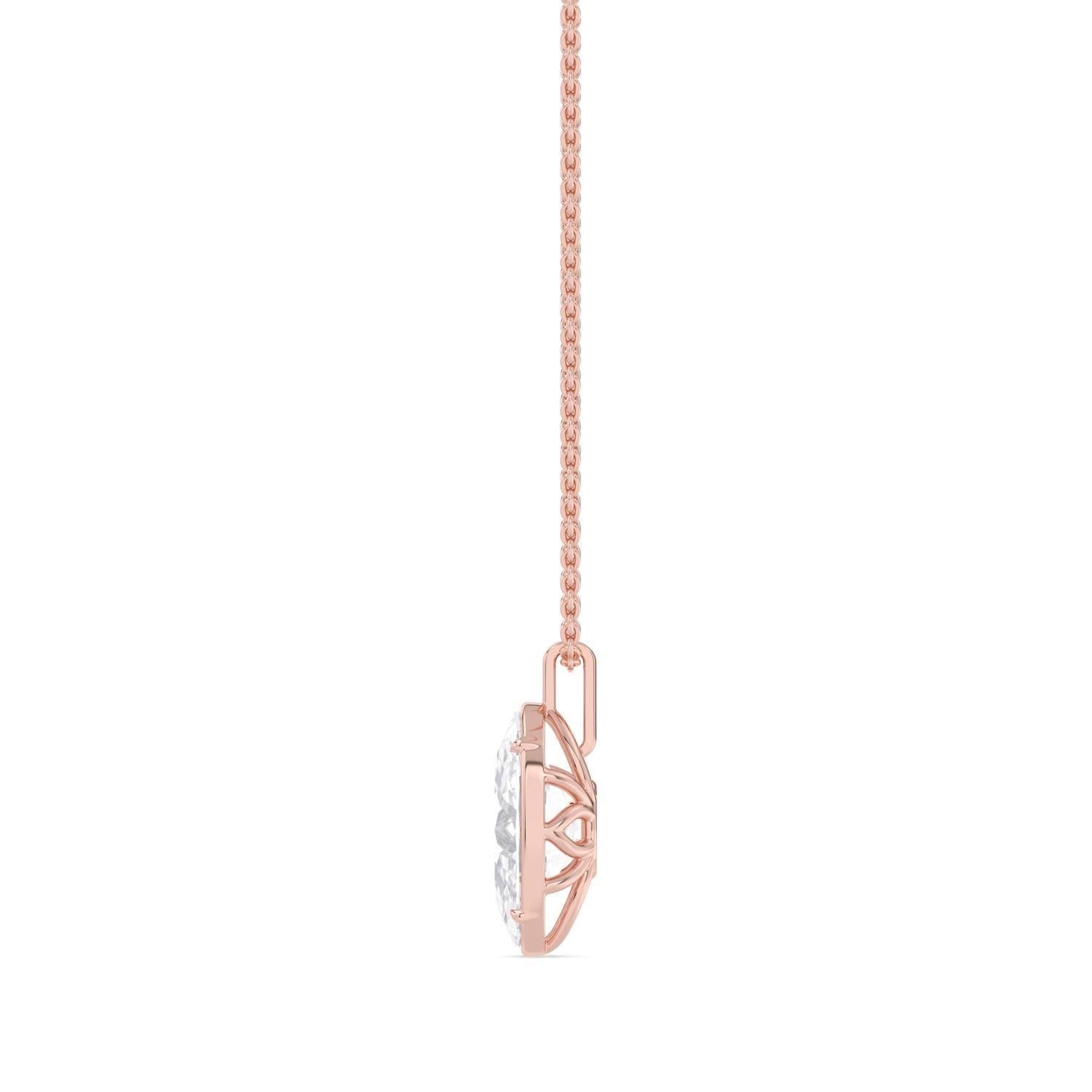 2.00ct Marquise Lab Diamond Pendant in 9ct Gold - rose gold product image 5
