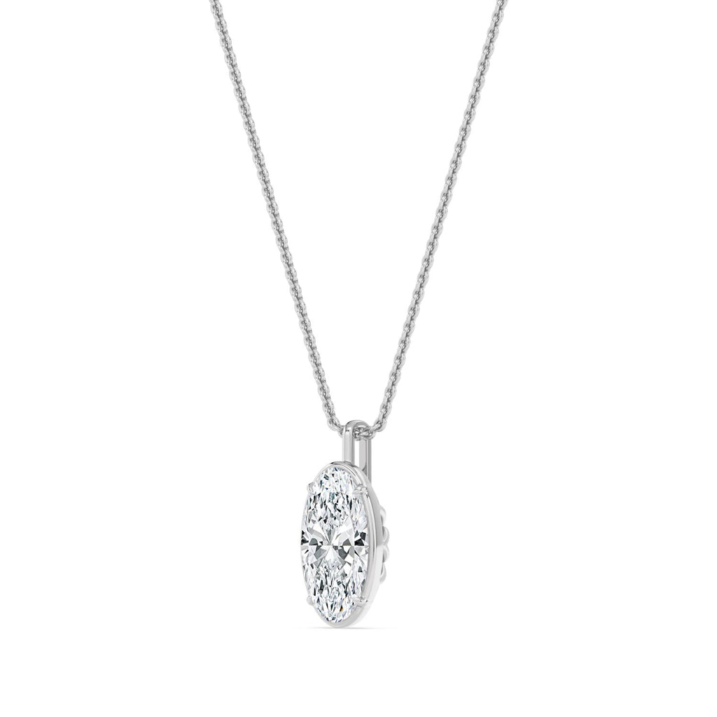 2.00ct Marquise Lab Diamond Pendant in 9ct Gold - white gold product image 4