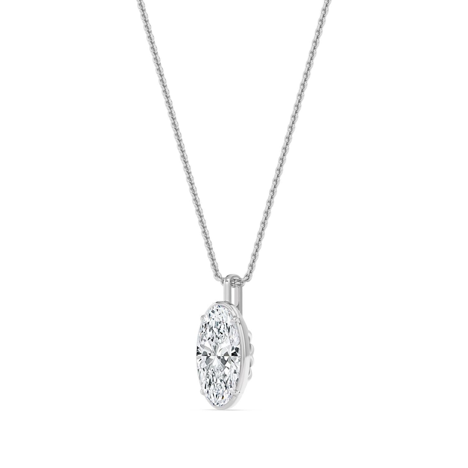 2.00ct Marquise Lab Diamond Pendant in 9ct Gold - white gold product image 4