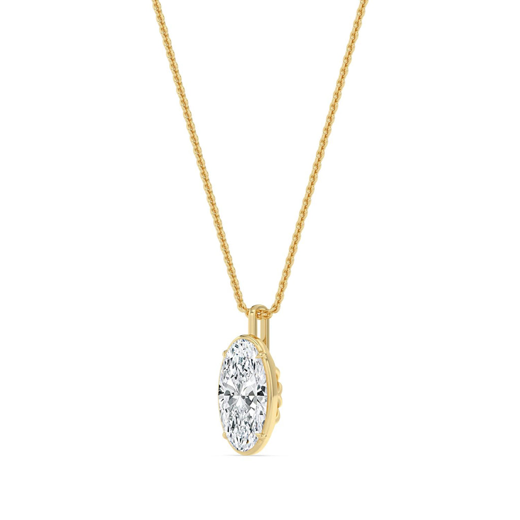 2.00ct Marquise Lab Diamond Pendant in 9ct Gold - yellow gold product image 4