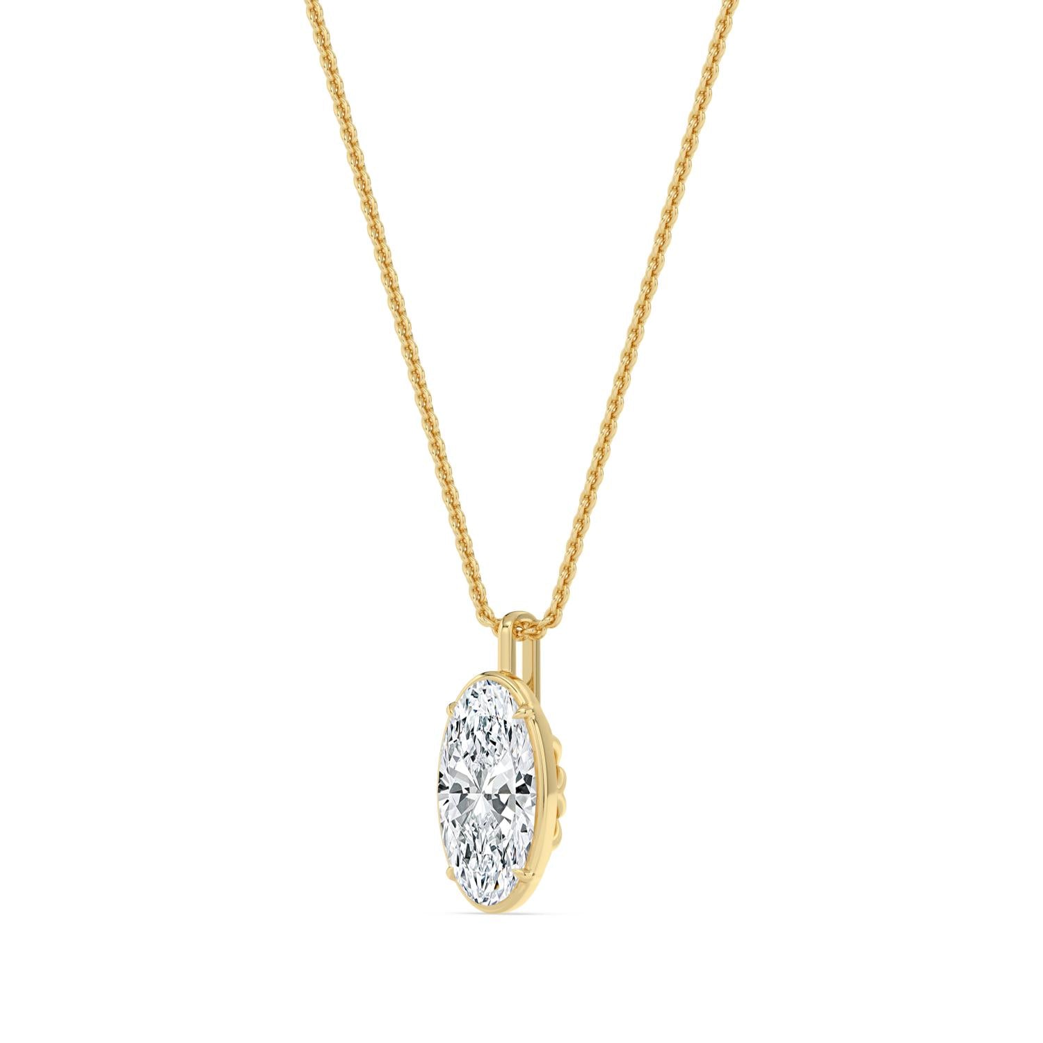 2.00ct Marquise Lab Diamond Pendant in 9ct Gold - yellow gold product image 4