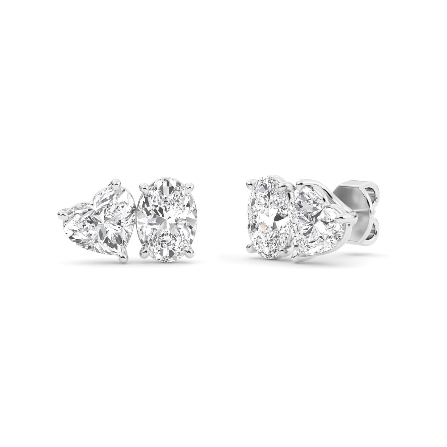 2.77ct Oval&Hearts - white gold - side/angle view