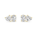 2.77ct Oval and Heart Lab Diamond Earrings in Yellow Gold - product image 1