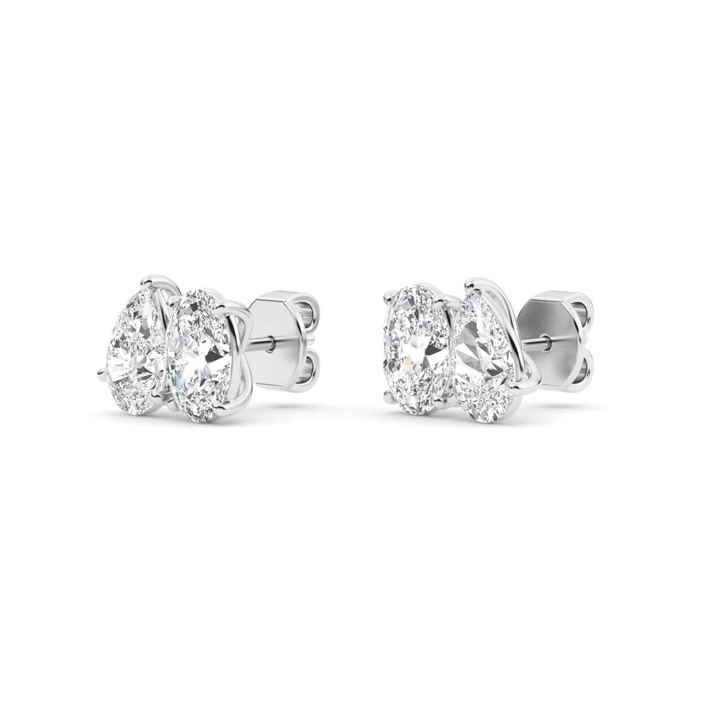 2.54ct Pear and Oval Lab Diamond Earrings - white gold product image 4