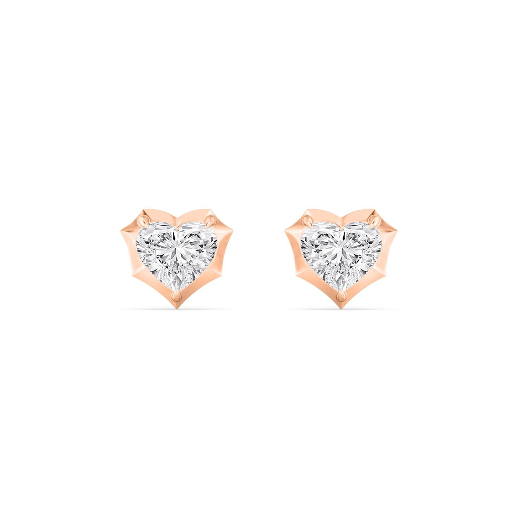 molten bezel heart studs - rose gold product image 1