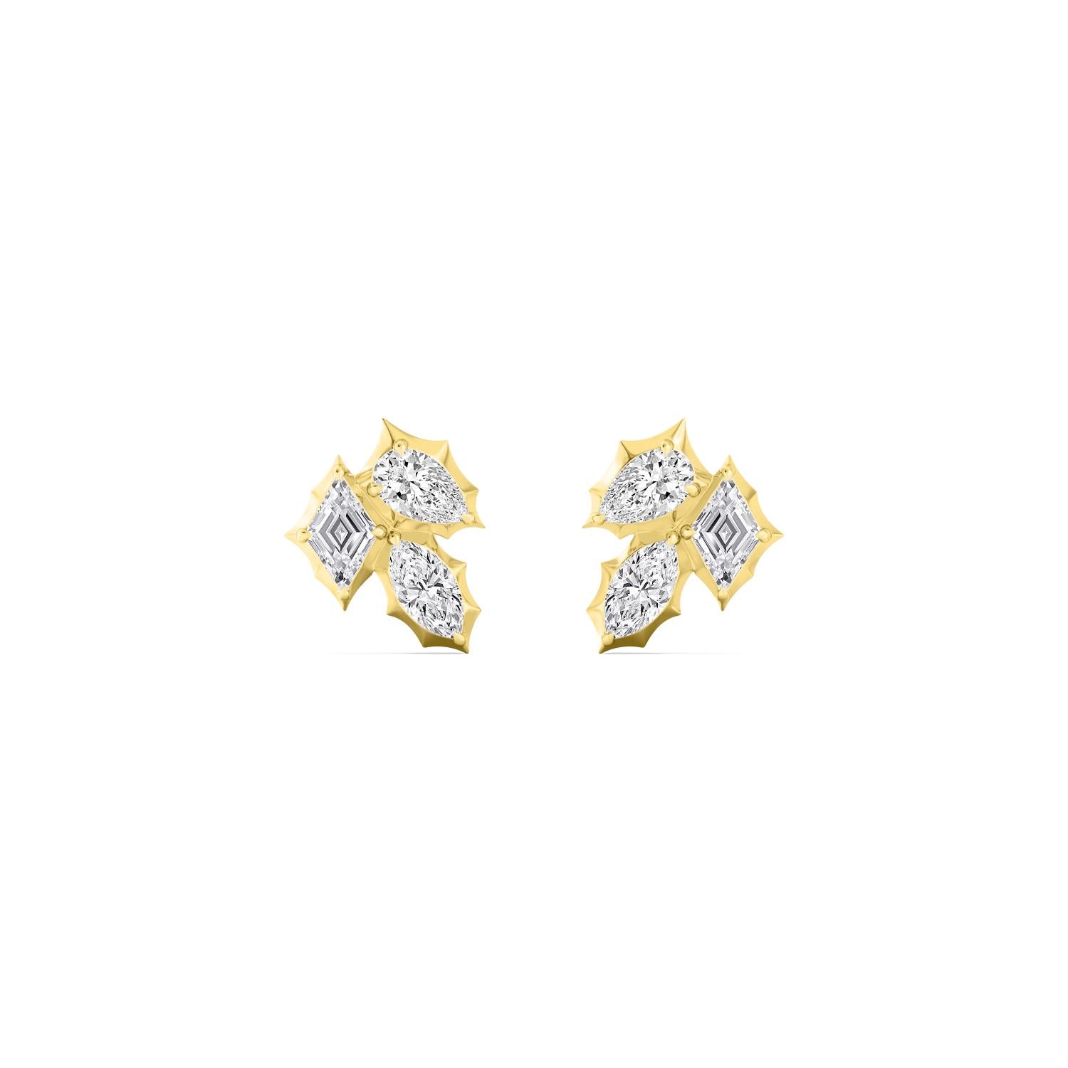1.35ct Lab Diamond Earrings in Yellow Gold - product image 1