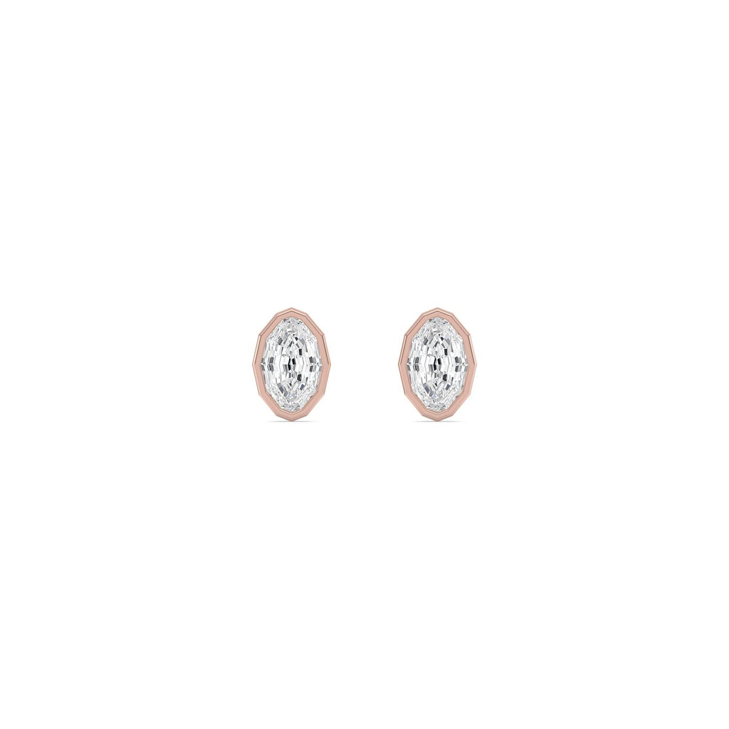 1.41ct Oval Lab Diamond Stud Earrings in 9ct Gold - rose gold product image 1
