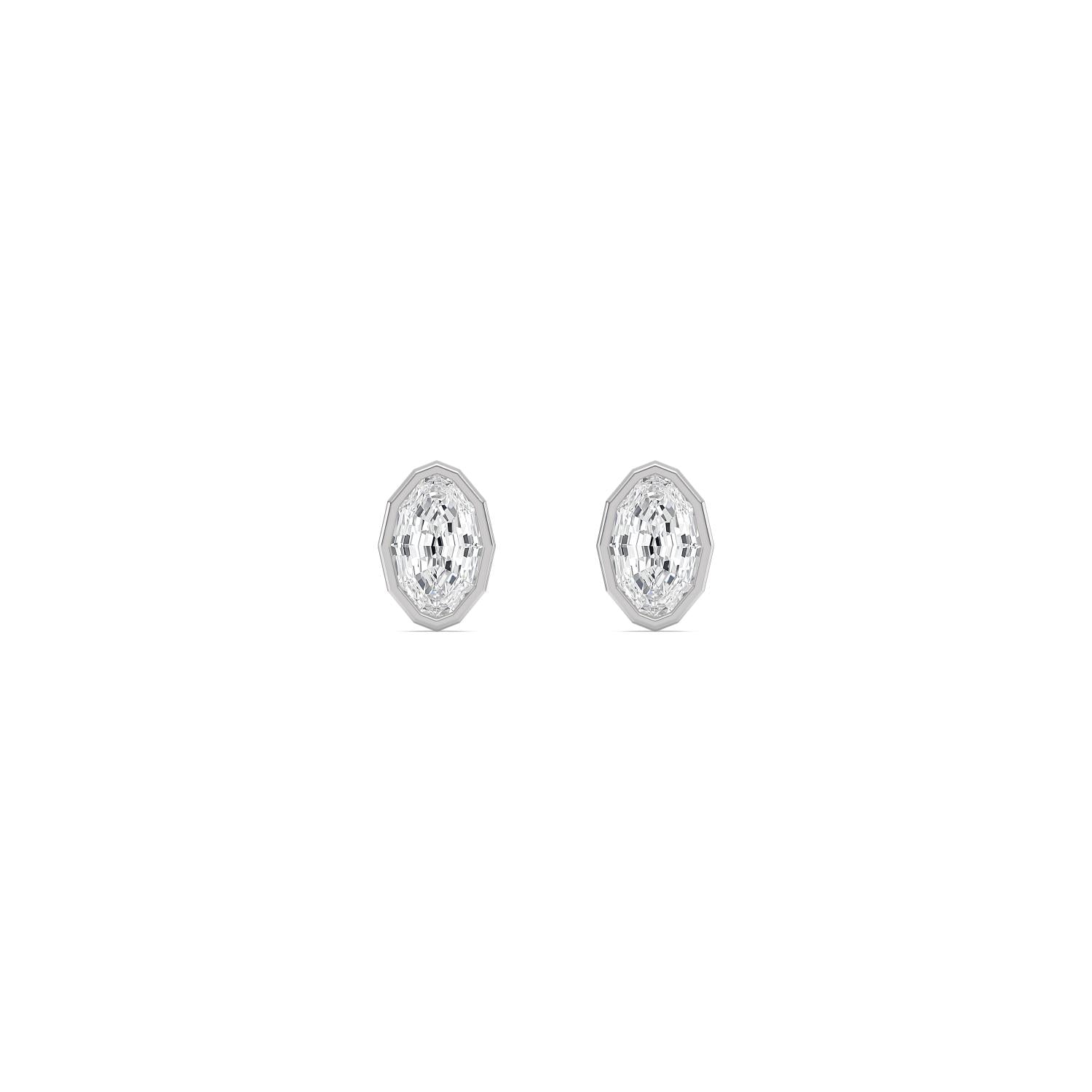1.41ct Oval Lab Diamond Stud Earrings in 9ct Gold - white gold product image 1