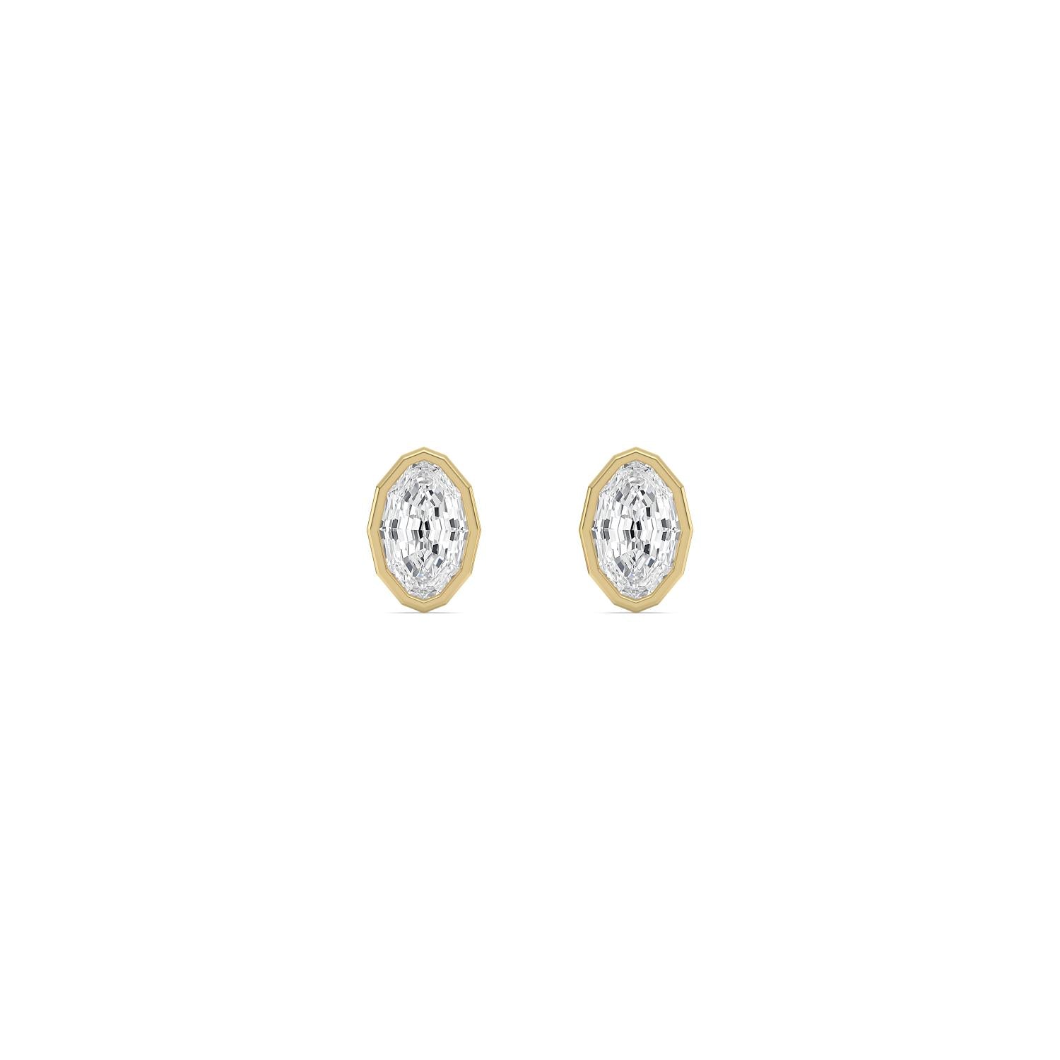 1.41ct Oval Lab Diamond Stud Earrings in 9ct Yellow Gold - product image 1