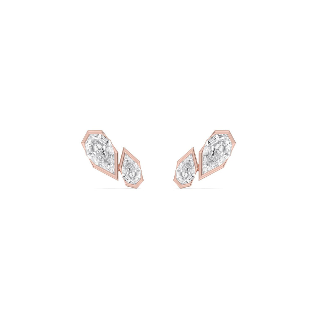 1.83ct Pear Lab Diamond Stud Earrings in 9ct Gold - rose gold product image 1