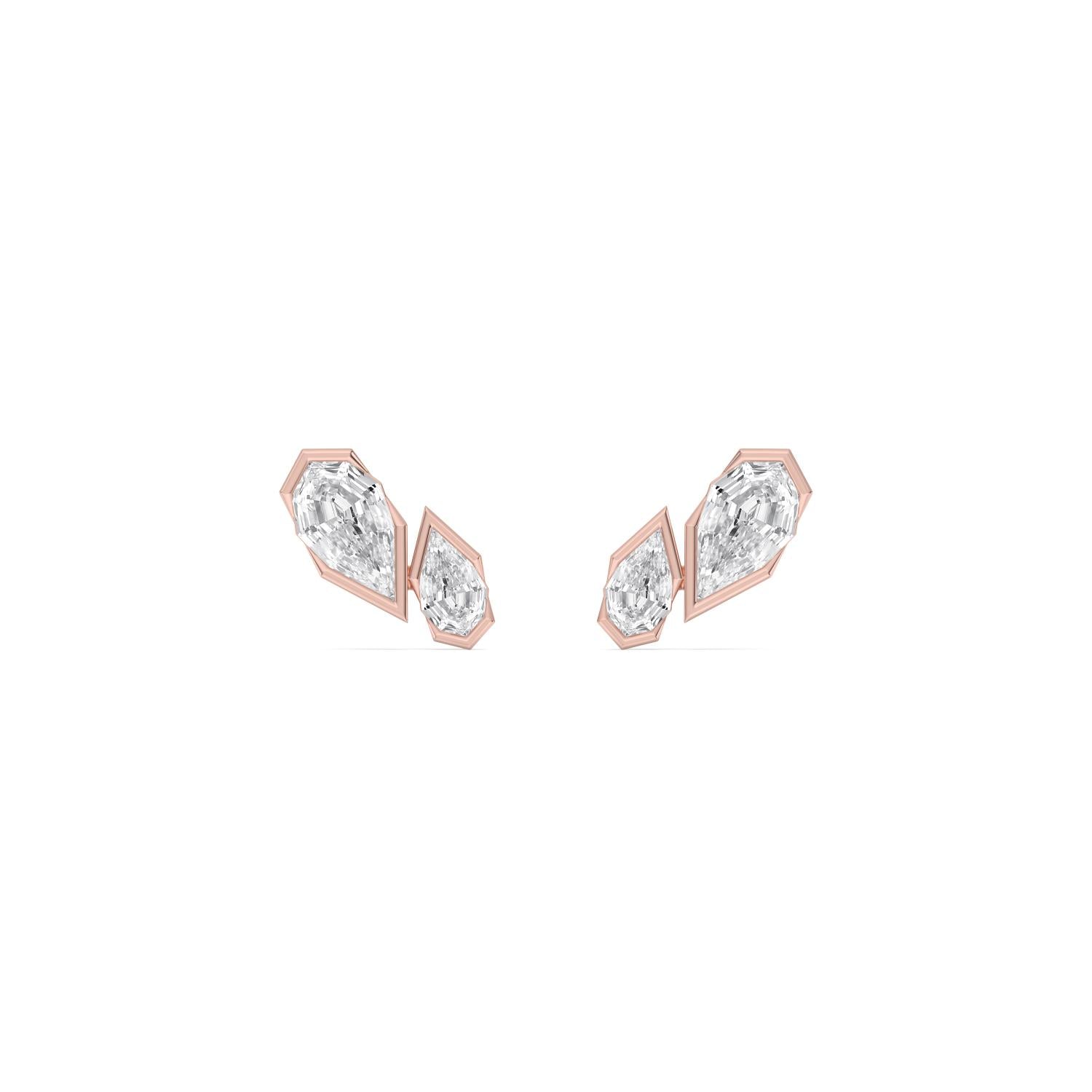 1.83ct Pear Lab Diamond Stud Earrings in 9ct Gold - rose gold product image 1