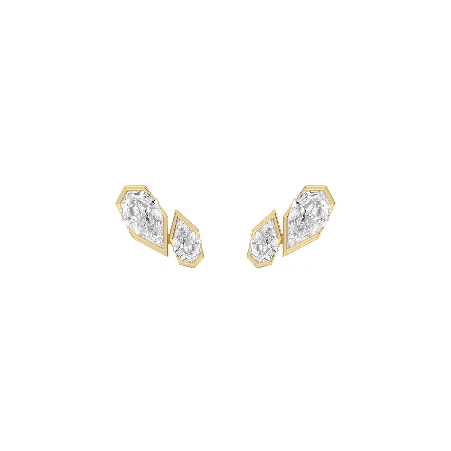 1.83ct Pear Lab Diamond Stud Earrings in 9ct Yellow Gold - product image 1