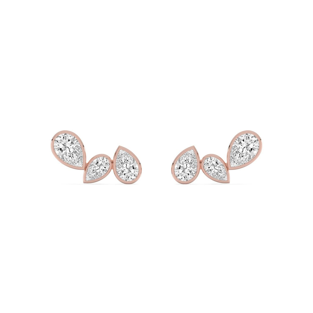 2.29ct Pear Lab Diamond Earrings in 9ct Gold - rose gold product image 1