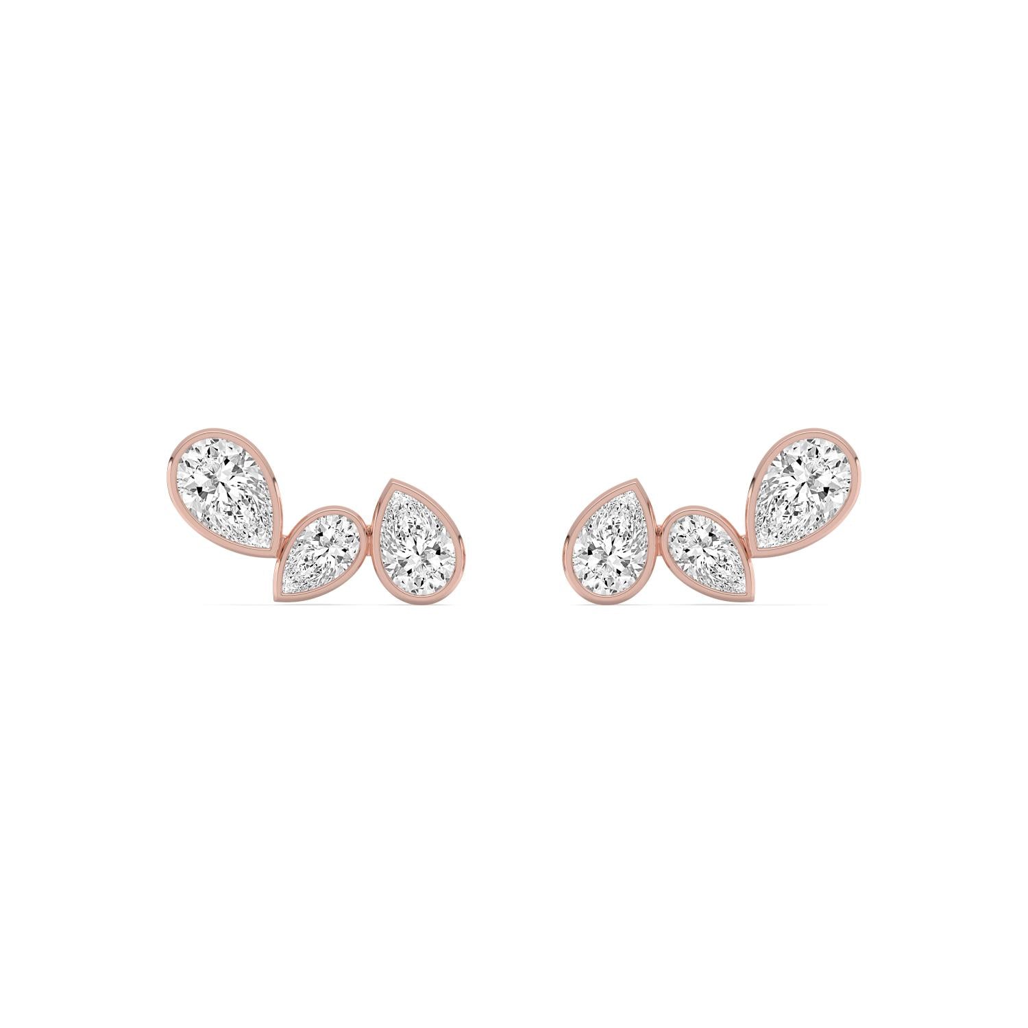 2.29ct Pear Lab Diamond Earrings in 9ct Gold - rose gold product image 1