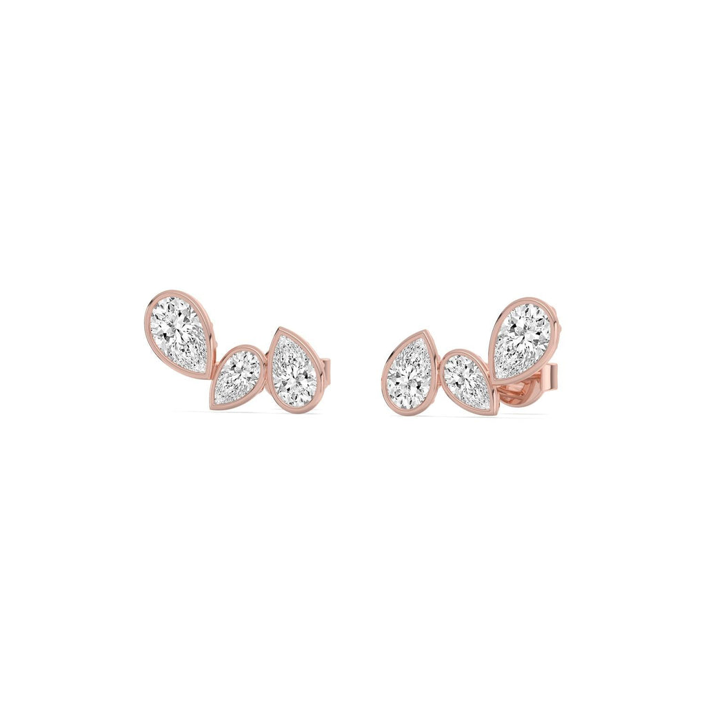 2.29ct Pear Lab Diamond Earrings in 9ct Gold - rose gold product image 4