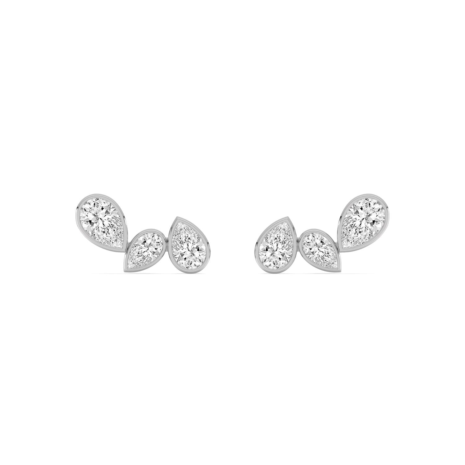 2.29ct Pear Lab Diamond Earrings in 9ct Gold - white gold product image 1