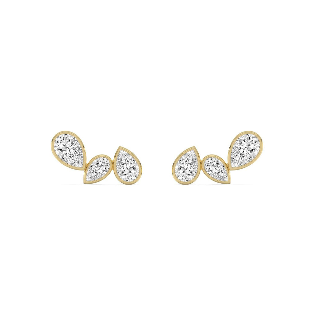 2.29ct Pear Lab Diamond Earrings in 9ct Yellow Gold - image 1
