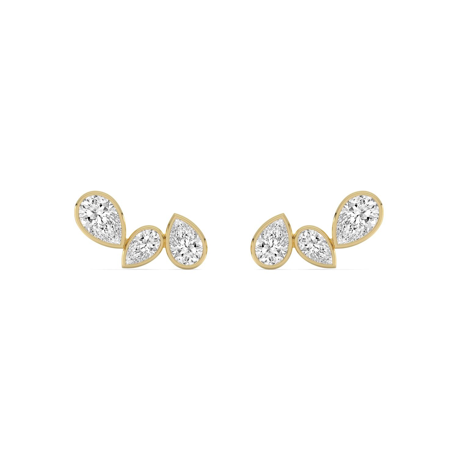 2.29ct Pear Lab Diamond Earrings in 9ct Yellow Gold - image 1