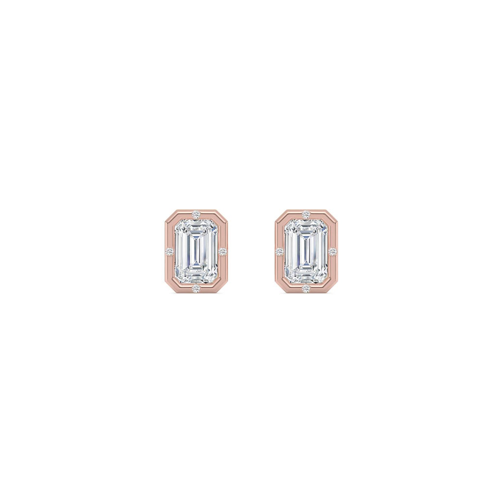 2.02ct Emerald Lab Diamond Earrings in 9ct Gold - rose gold product image 1