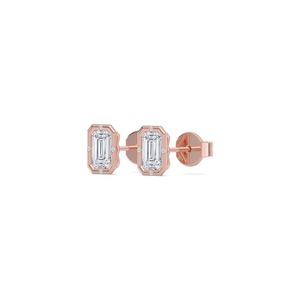 2.02ct Emerald Lab Diamond Earrings in 9ct Gold - rose gold product image 4