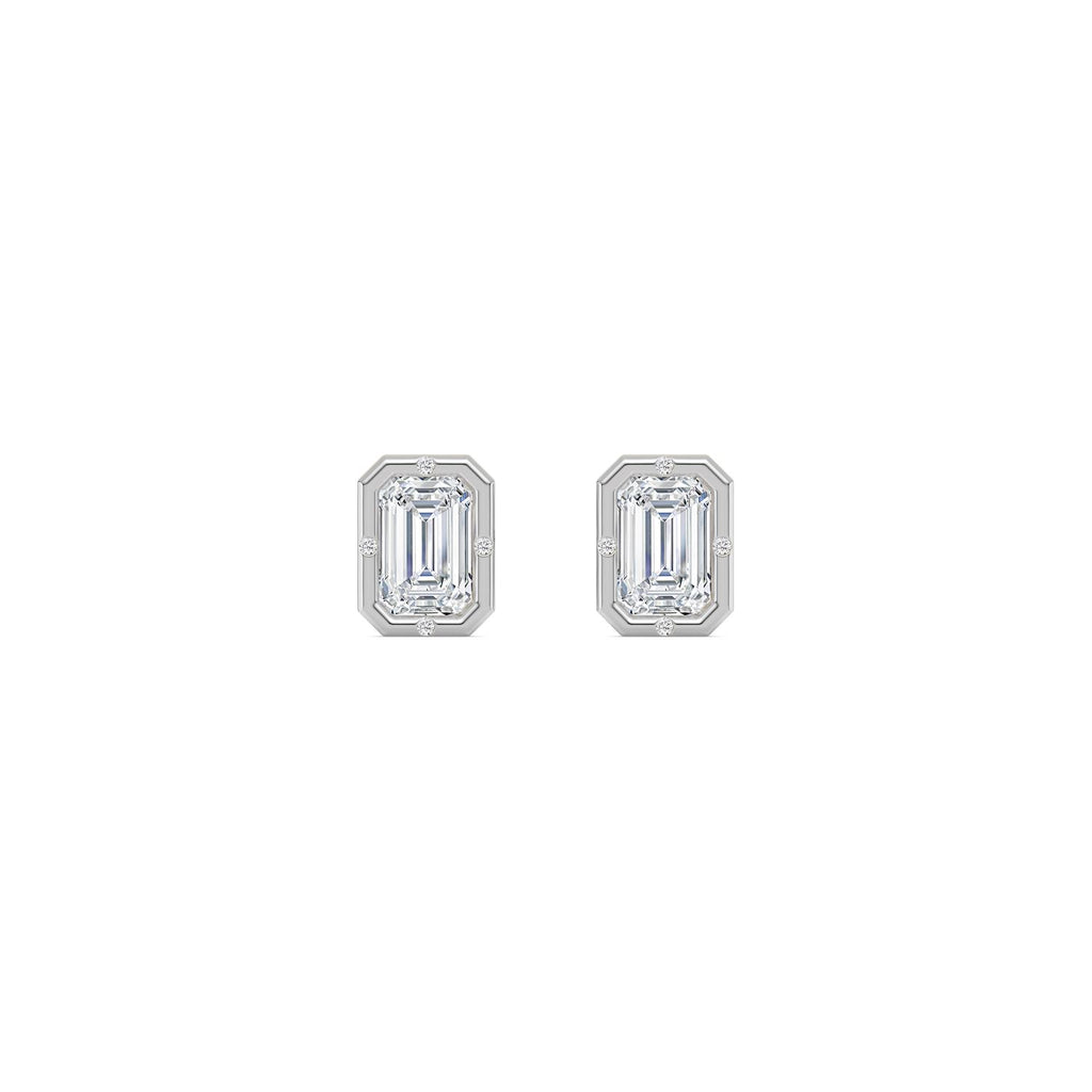 2.02ct Emerald Lab Diamond Earrings in 9ct Gold - white gold product image 1