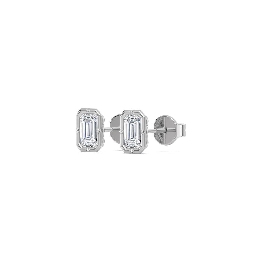 2.02ct Emerald Lab Diamond Earrings in 9ct Gold - white gold product image 4