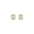 2.02ct Emerald Lab Diamond Earrings in 9ct Yellow Gold - image 1