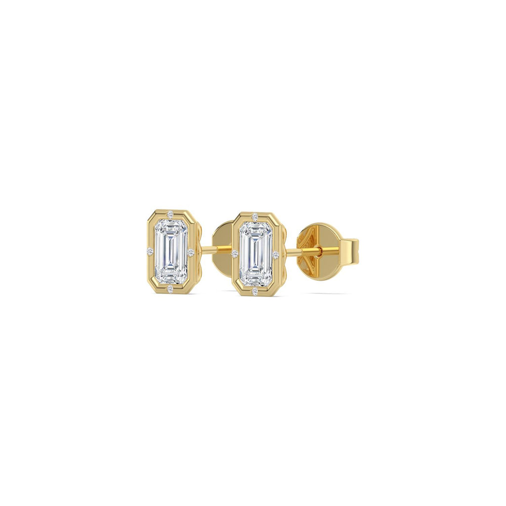 2.02ct Emerald Lab Diamond Earrings in 9ct Gold - yellow gold product image 4