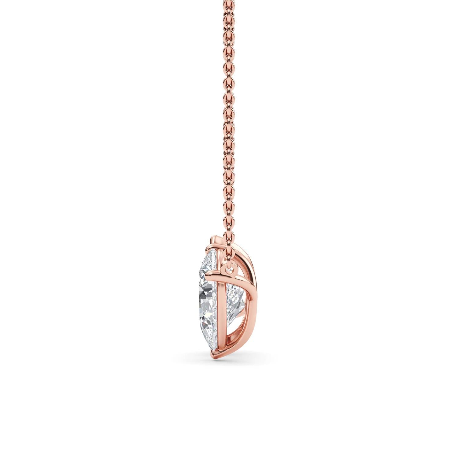 Velvet Pear Pendant Set - rose gold - side/angle view