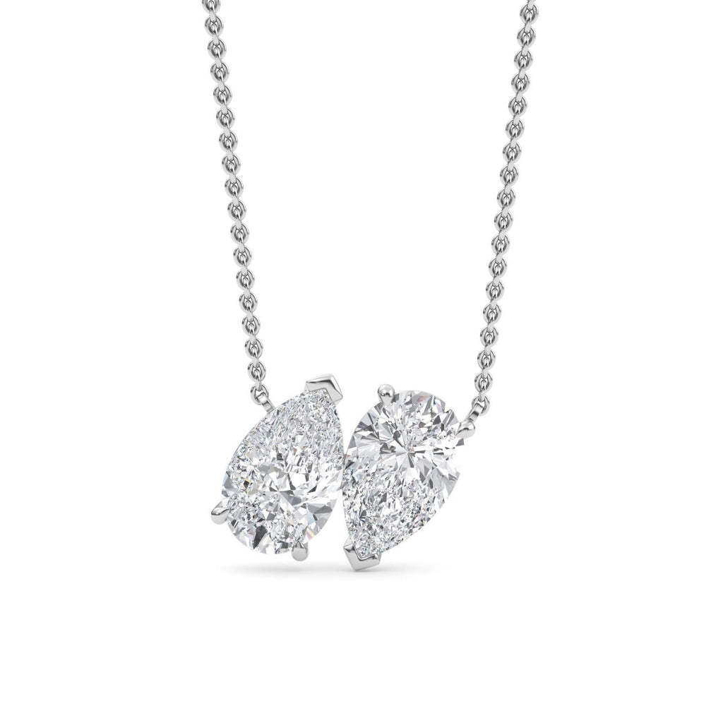 Velvet Pear Pendant Set in 9K White Gold - product image 2