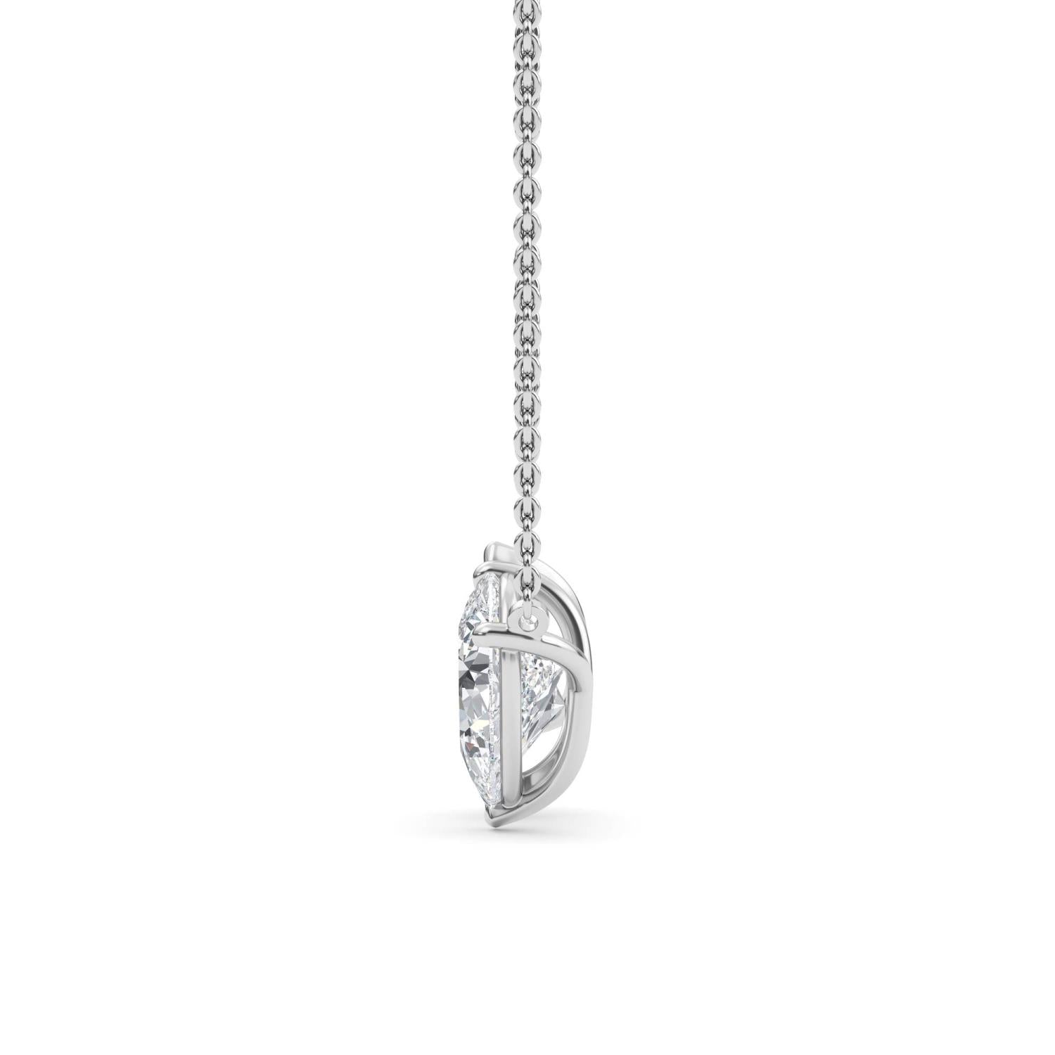 Velvet Pear Pendant Set - white gold - side/angle view